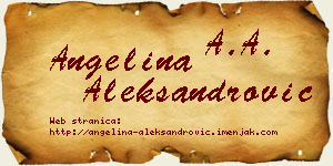 Angelina Aleksandrović vizit kartica